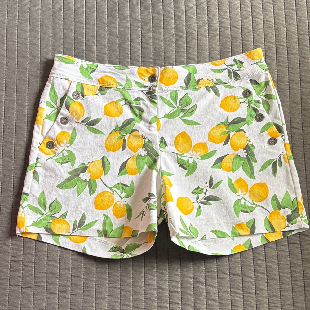 Isaac Mizrahi Tailored Lemon Print Shorts Size 12